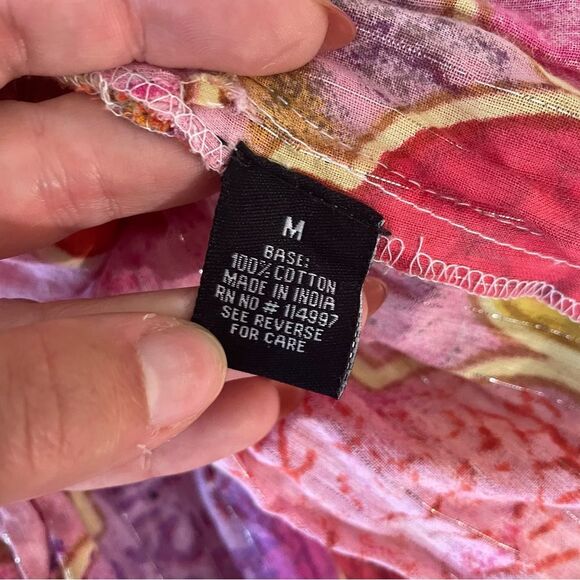 TOLANI COLLECTION Pink Sparkly Boho Tassel Fringe Oversized Poncho Tunic Blouse - Picture 12 of 13